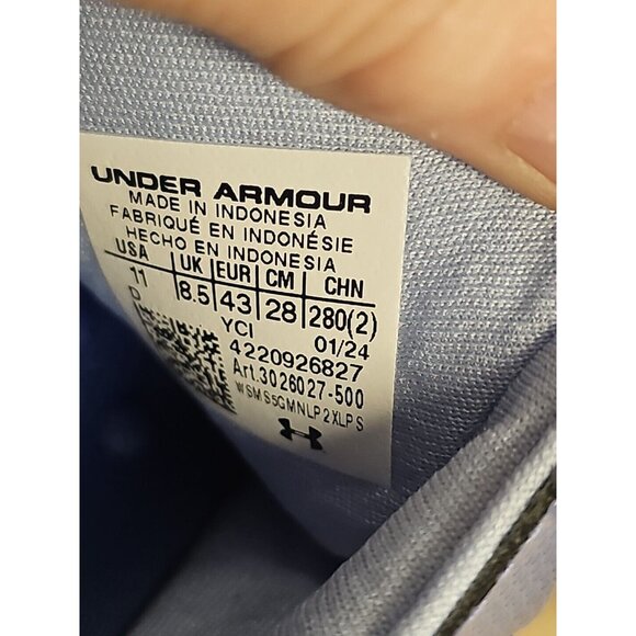 WOMEN'S UNDER ARMOUR BLUE/VIOLET IGNITE 7 SLIP ON FLIP FLOP SANDALS SIZE 11 NWT - Picture 4 of 4